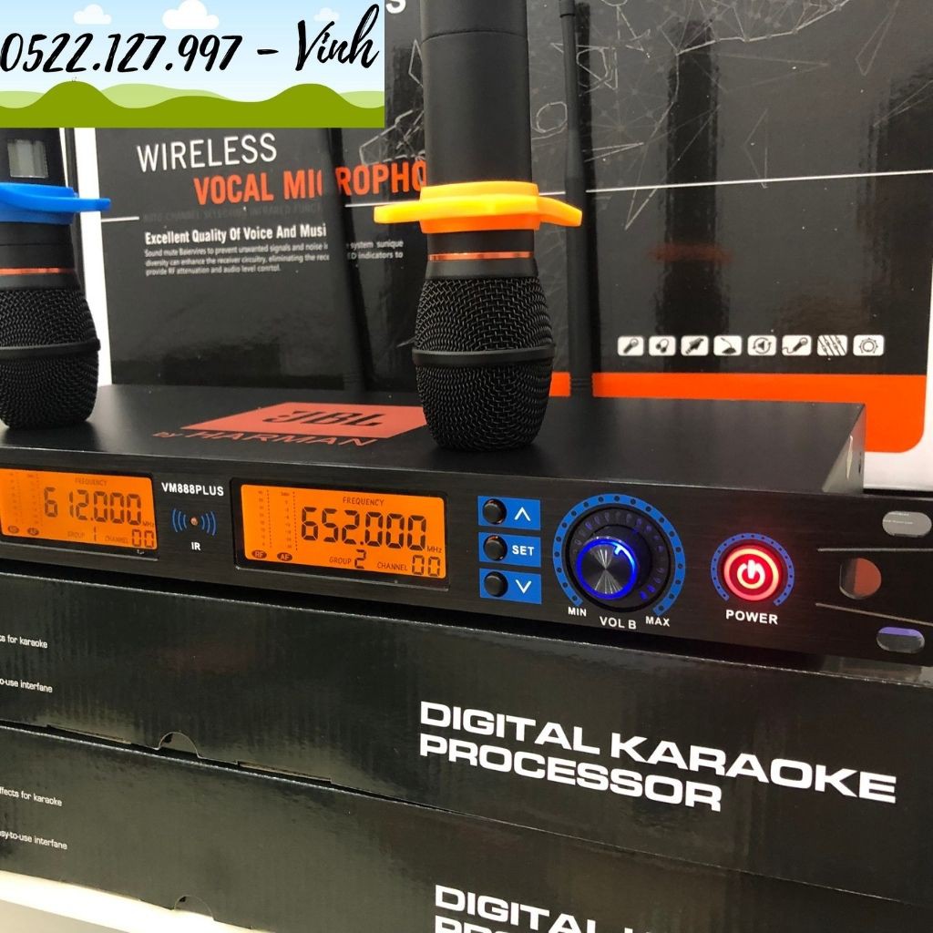 Micro không dây JBL cao cấp VM888  - Hàng nhập khẩu - Cảm biến gia tốc, mic cảm biến tự ngắt - Gia Khang Shop