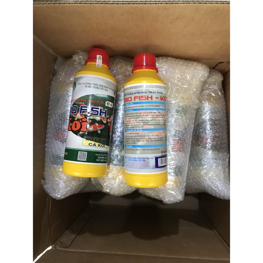 Vi Sinh Hồ Koi Bio FISH KOI 1000 ml. Vi sinh phân hủy cặn bẩn khử mùi tanh, làm trong nước hồ Koi