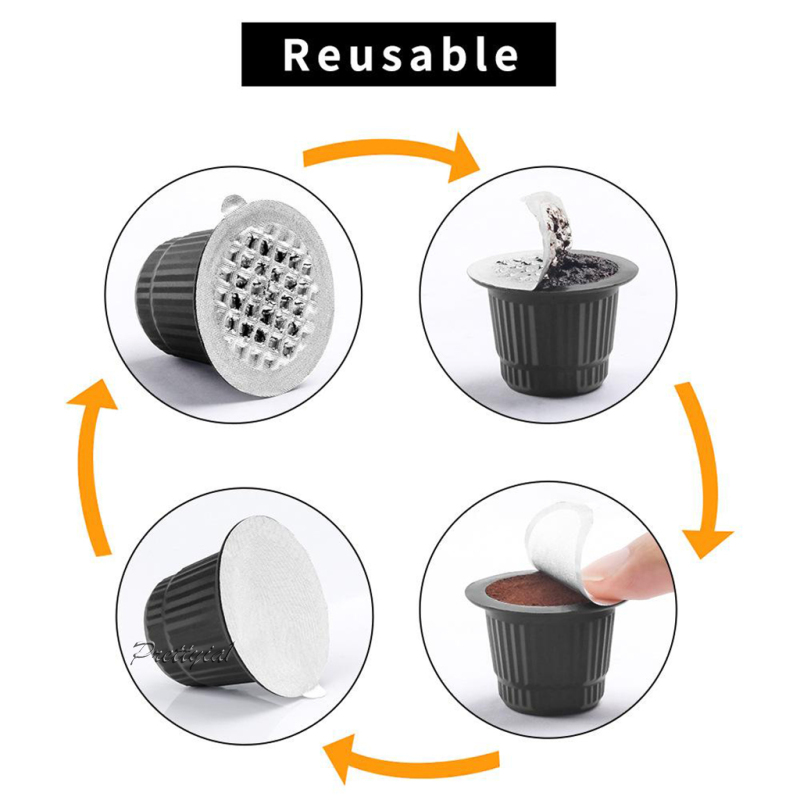[PRETTYIA1]Refillable K Cup Espresso Pods Coffee Filters for Nespresso Coffee Machine