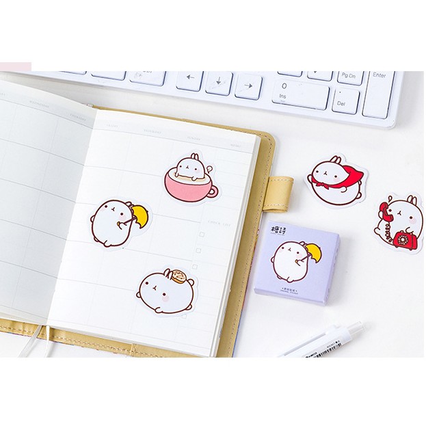 Hộp 45 miếng sticker mẫu thỏ khoai tây