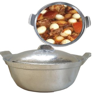 Nồi Gang Nấu Lẩu Kho Cá Thịt Đường Kính 25cm Loại Dày Có Nắp Tiện Ích