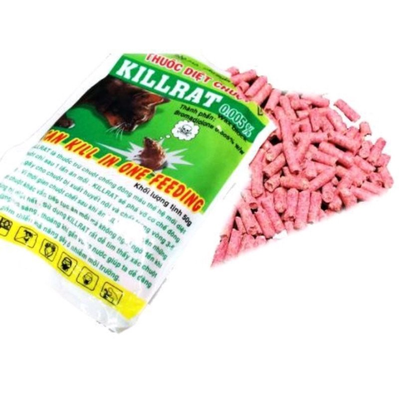Thuốc diệt chuột Killrat thế hệ mới 0.005% gói 40gr