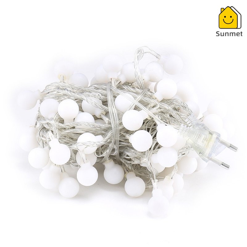 Dây Đèn Led Cherry Ball Màu Vàng Nắng Không Chớp Nháy Dùng Pin AA Hoặc Cắm Điện Hoặc USB - Dây Đèn Led Trang Trí, noel