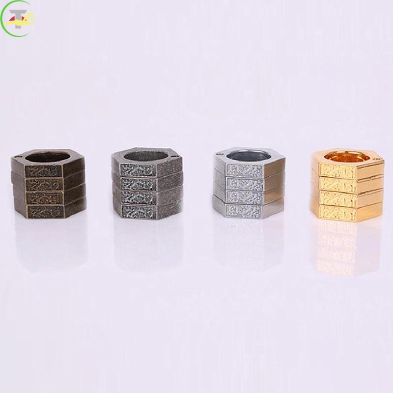 Nhẫn 4 Ngón Hình Lục Giác Cổ Điển Đa Chức Năng Dành Cho Nam Nữ Khi Đi Leo Núi Ngoài Trời