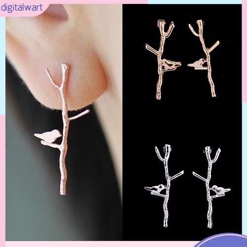 Cặp khuyên tai hợp kim hình nhánh cây cá tính sang trọng dành cho nữ