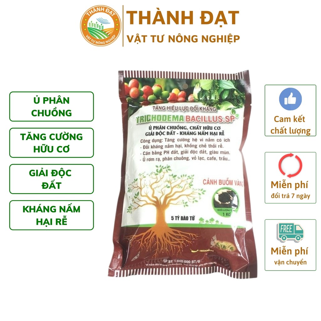 Nấm đối kháng TRICODERMA -BACILLUS.SP Gói 1KG giải độc đất, tăng cường hữu cơ, kháng nấm hại rễ