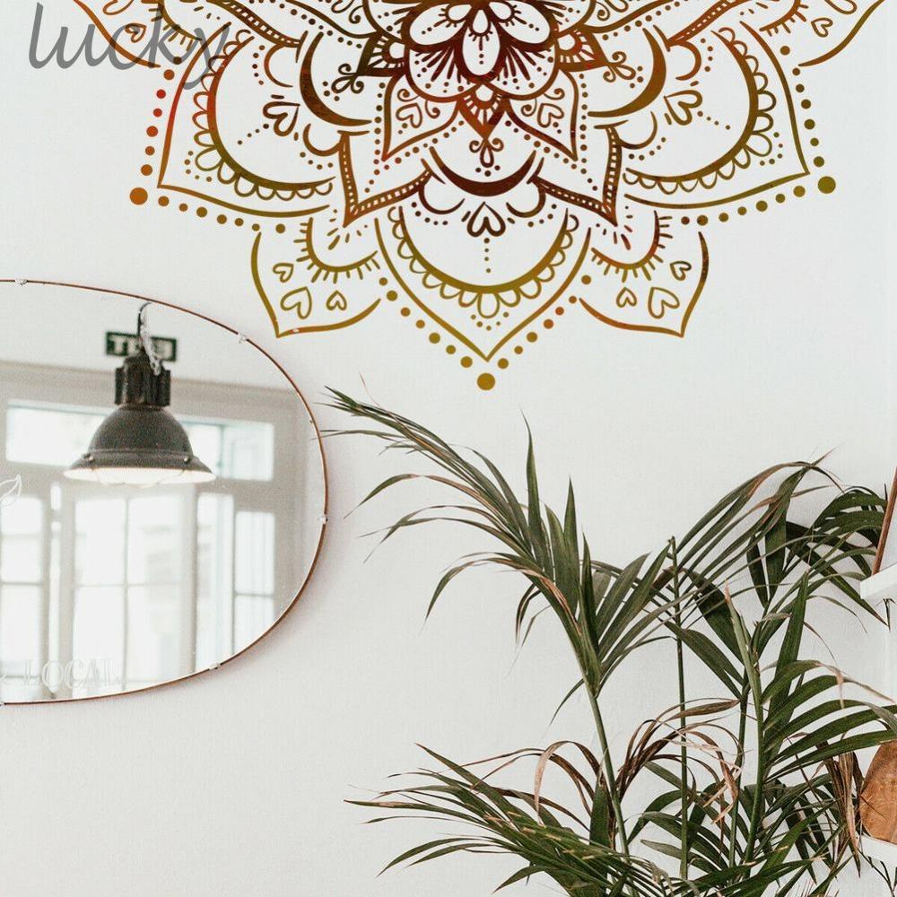 Lucky~Lotus Flower Wall Sticker Boho Wall Decar Mandala Wall Decals Yoga Studio Decals#lucky888