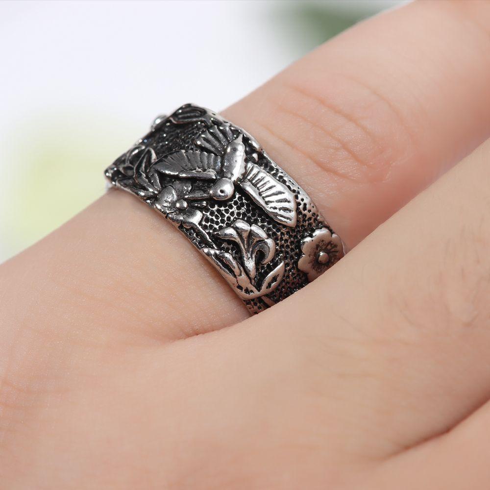 Nhẫn Hoa Xinh Xắn Cho Nữ|Nhẫn Hình Chim Ruồi Size 5-10