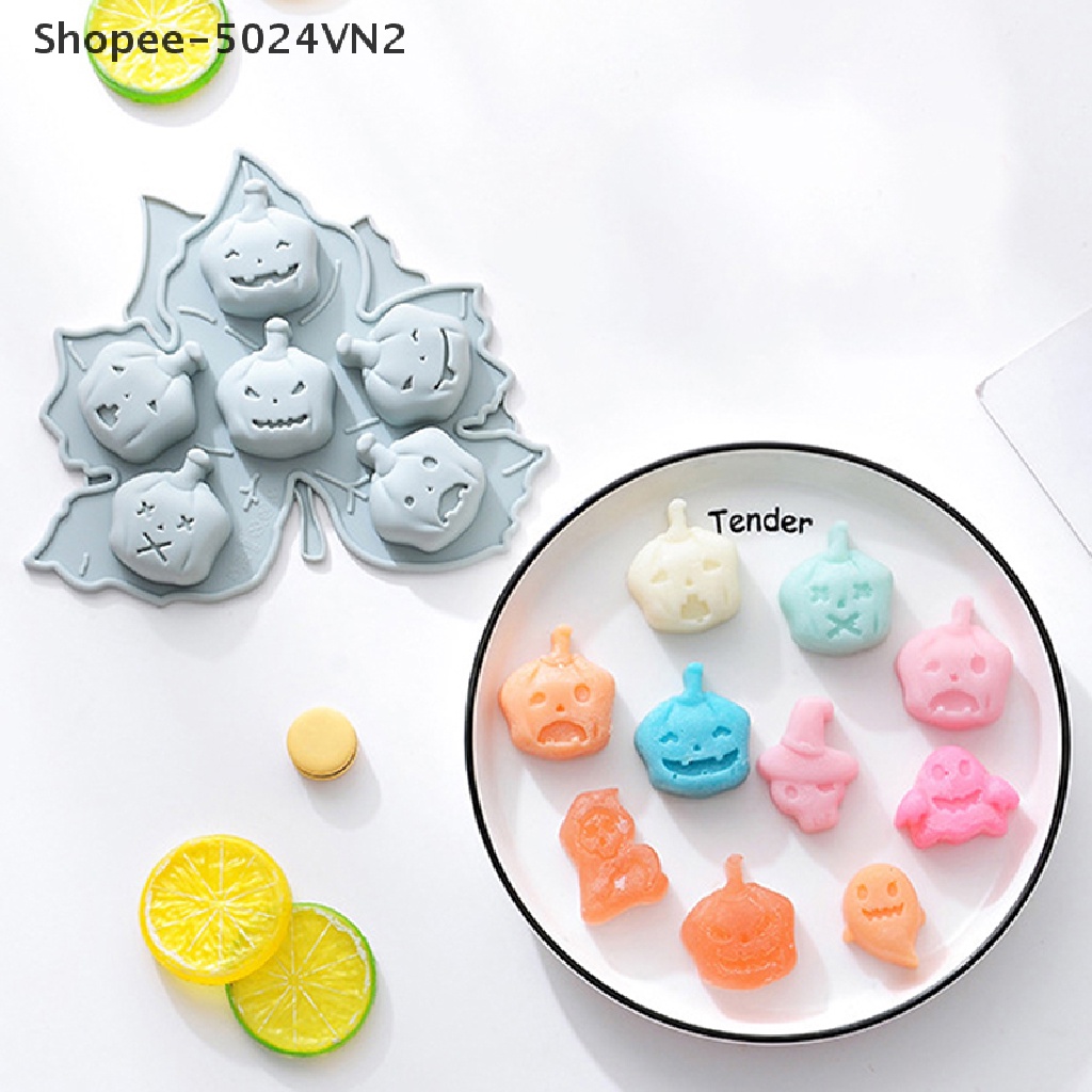 [Mới &amp; Halloween &amp; Halloween] Khuôn Silicon Làm Bánh Trung Thu Hình Bí Ngô Ma Quỷ Bí Ngô Halloween