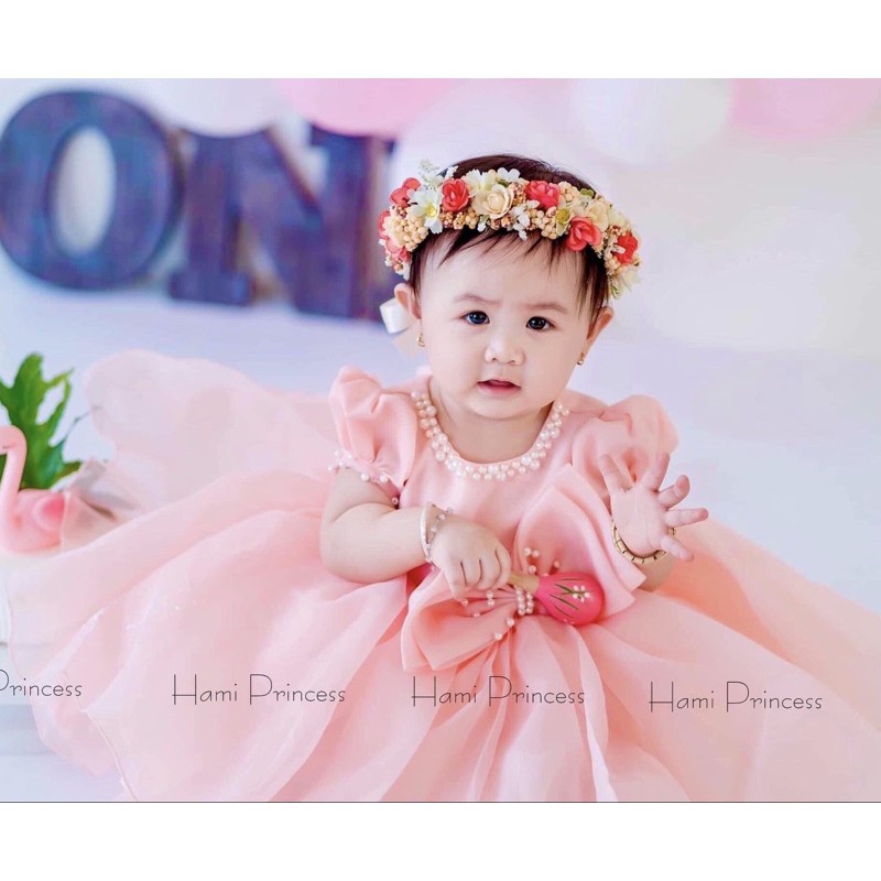 Váy Công Chúa Voan Hàn Cườm Dễ Thương Cho Bé HAMI PRINCESS ❤️ Tặng Kèm Phụ Kiện