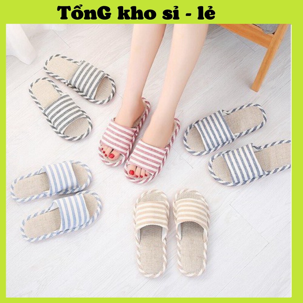 Dép Vải Đi Trong Nhà Kẻ Sọc Hàn Quốc 1809 Tổng Kho Sỉ VP88