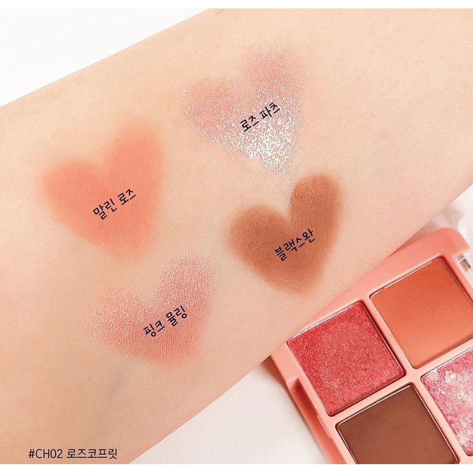 Bảng phấn mắt 4 ô Blackrouge Crystal Heart Lock Shadow đủ màu | BigBuy360 - bigbuy360.vn