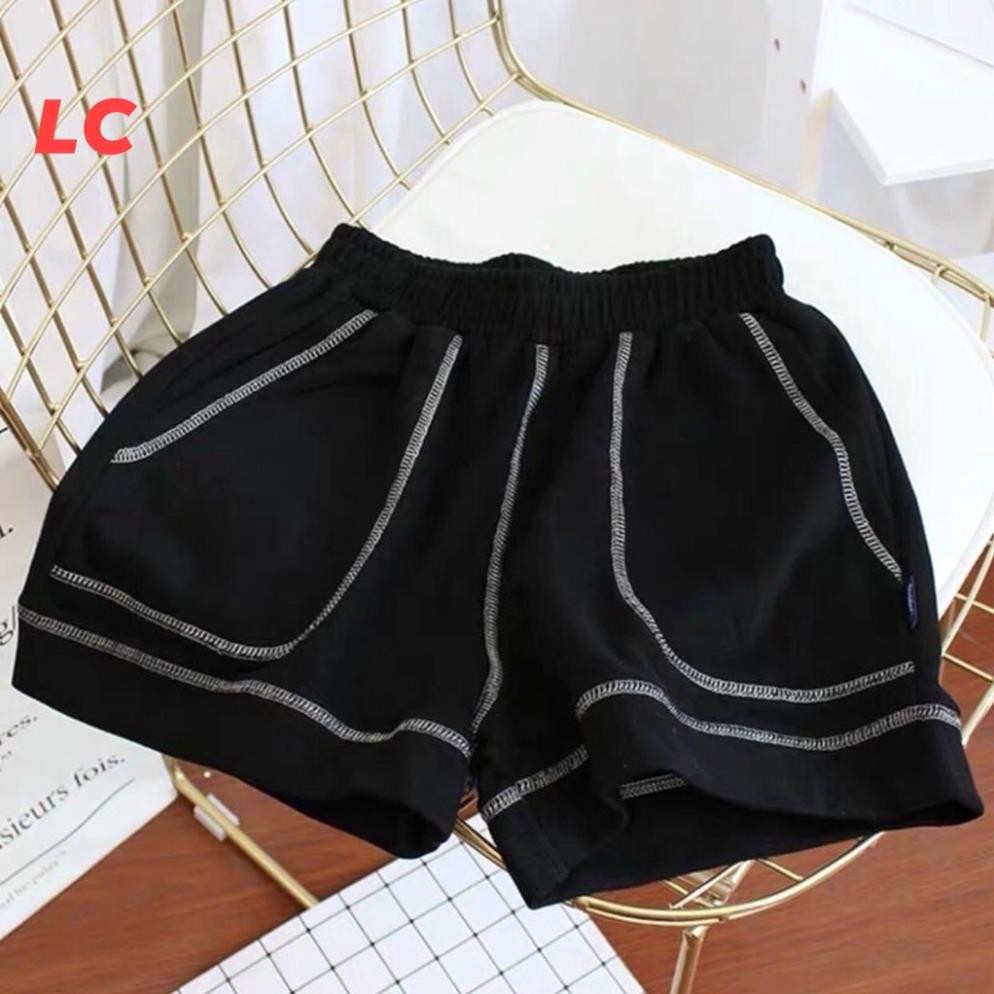 Quần Short Chỉ Nổi PEONYB Nữ [FREESHIP] 🌸 Shorts đùi chạy viền dáng suông, thun trơn màu ĐEN | TRẮNG | XÁM Ulzzang 🌸 ་