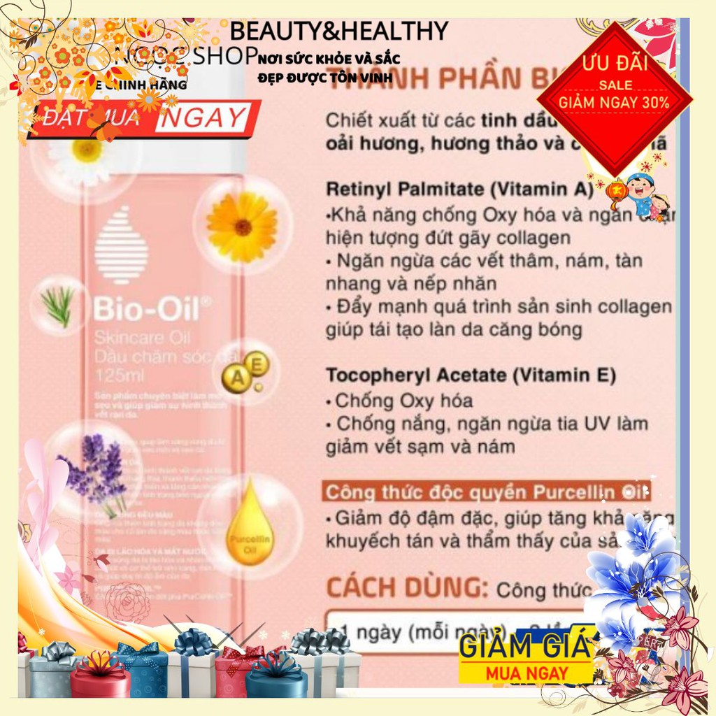 Date mới [NHẬP KHẨU CHÍNH NGẠCH] DẦU BIO OIL GIẢM RẠN DA, MỜ SẸO HIỆU QUẢ 25ML, 60ML.