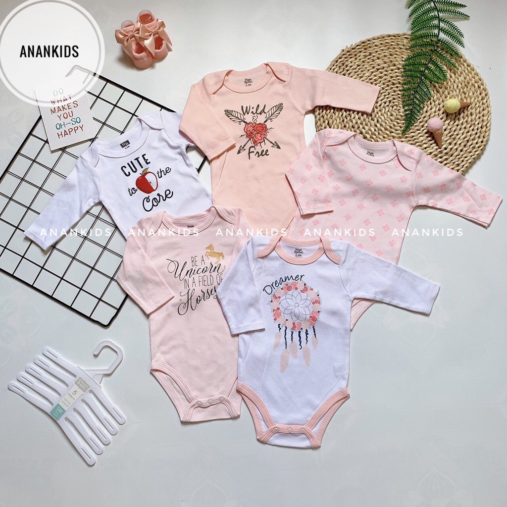 Bộ Bodysuit Body Chip Dài Tay Xuất Mỹ Cho Bé Trai Bé Gái