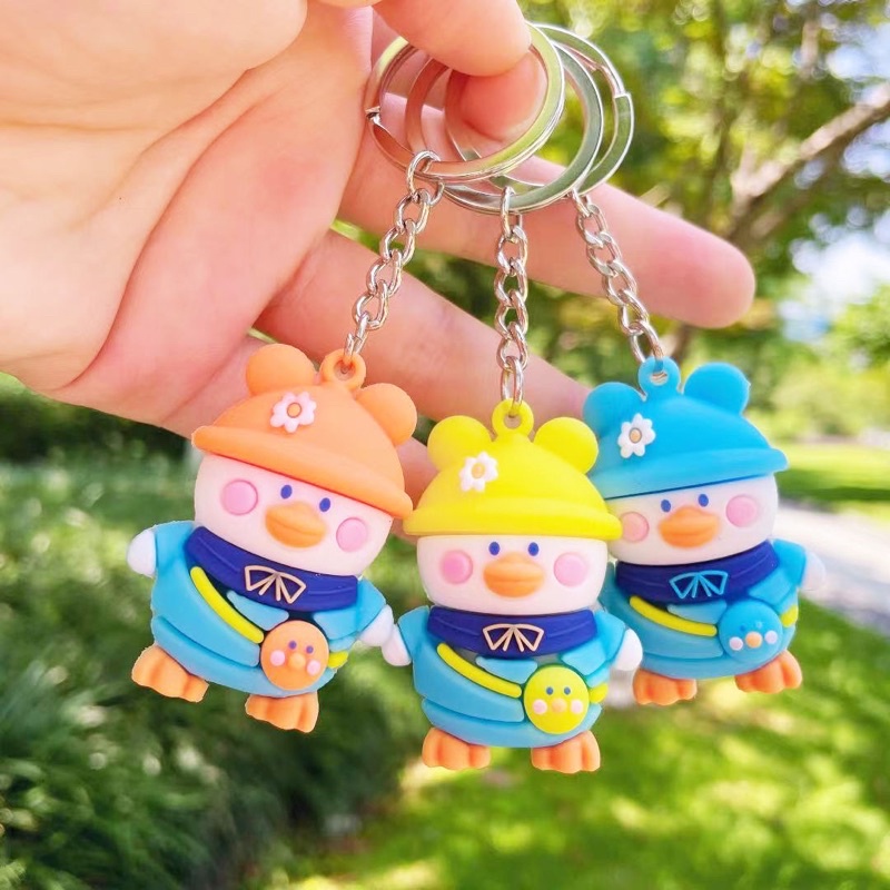 Móc Khoá Hình Chú Vịt Đội Mũ Siêu Cute