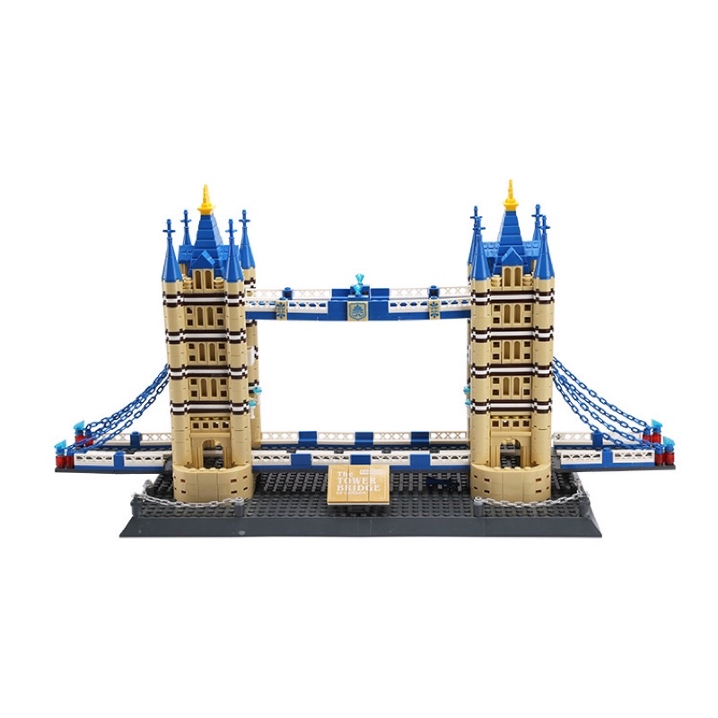 Lắp ráp mô hình cầu tháp - Wange 5215 Xếp Hình Kiến Trúc Cầu Tháp London Tower Bridge 969 Mảnh
