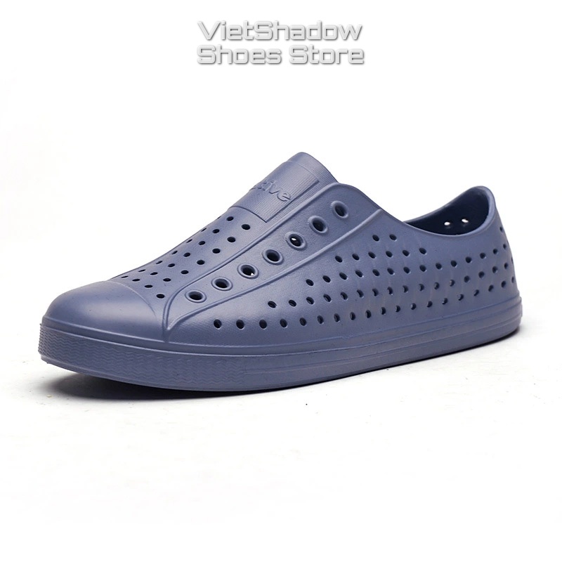 Giày nhựa siêu nhẹ nam nữ - Chất liệu nhựa xốp siêu nhẹ, không thấm nước - Màu xám đậm
