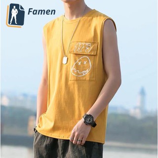 Áo tanktop nam thể thao sát nách dáng rộng không tay cổ tròn giá rẻ chất đẹp thun lạnh phong cách hàn quốc trẻ FAMEN A7