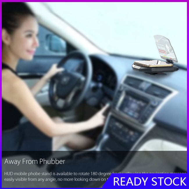 FL【COD Ready】Giá đỡ điện thoại 6.5" phản chiếu màn hình thẳng đứng tiện lợi cho xe hơi