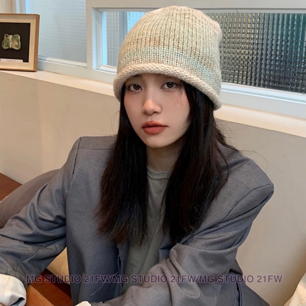 Mũ dệt kim MG STUDIO màu Gradient 6 màu tùy chọn