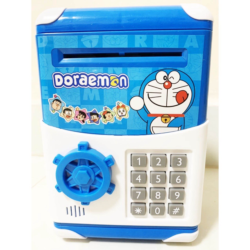 Két Sắt Mini , máy rút tiền thông Minh Mở Khóa Vân Tay, Kitty, doremon đặc biệt có đèn nhạc và bài hát cho bé nghe