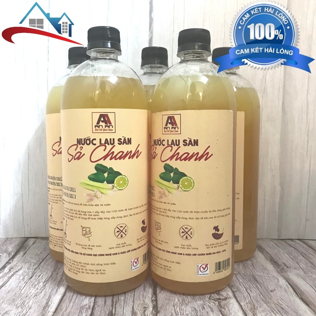 Nước lau sàn hữu cơ Sả Chanh Quế An An đậm đặc, 100% thảo mộc tự nhiên, ko gây kích ứng da, xua đuổi muỗi, côn trùng, kh
