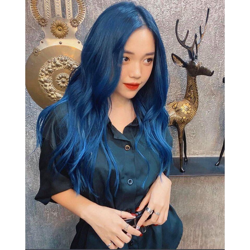 Thuốc nhuộm tóc màu Xanh dương khói + tặng kèm trợ nhuộm | BigBuy360 - bigbuy360.vn