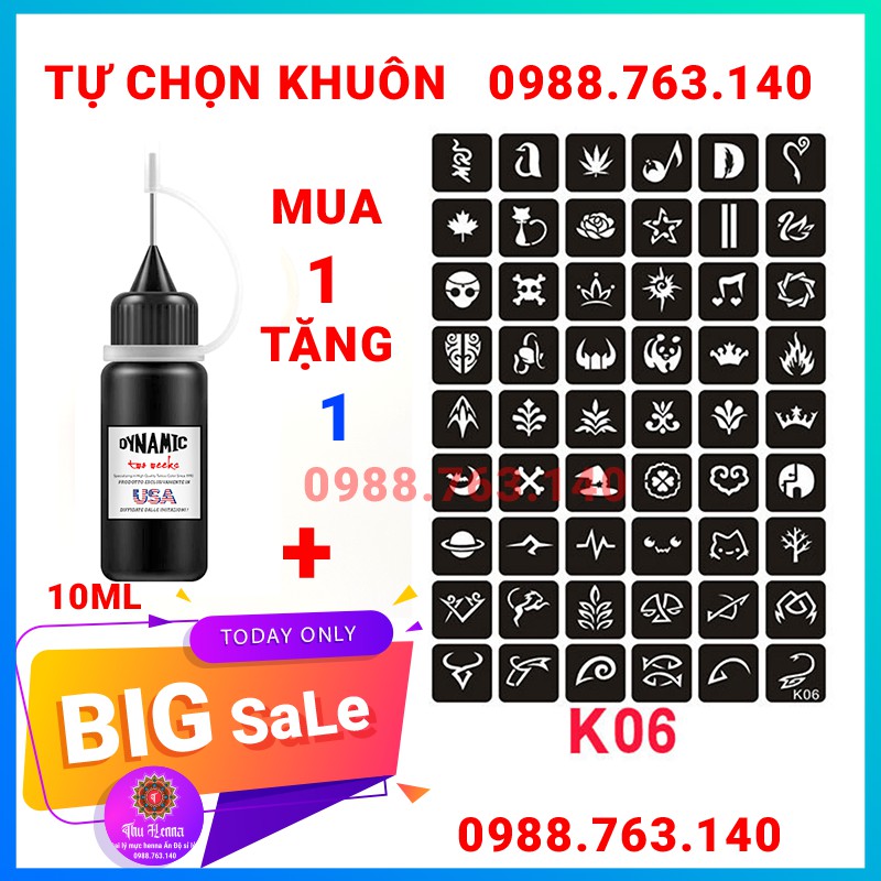 Hình xăm mini tạm thời các mẫu size nhỏ 0,5cm - 2,5cm tặng mực và khuôn