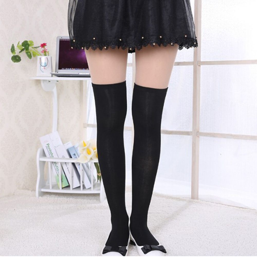 Vớ cotton dài qua gối 5 màu thời trang cho nữ