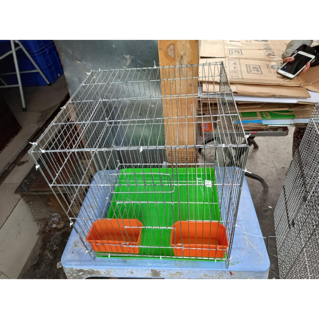Lồng nuôi chim bằng kẽm 40 cm kèm phụ kiện