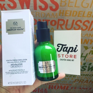 Sữa dưỡng chống nắng the body shop drops of youth fresh emulsion spf20 pa+++