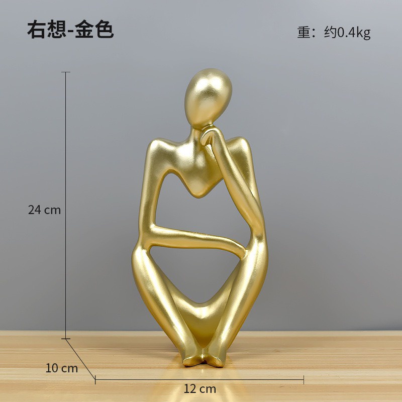 Set 3 tượng nhân vật suy tư trừu tượng decor Trang trí nhà cửa Phong cách Bắc Âu