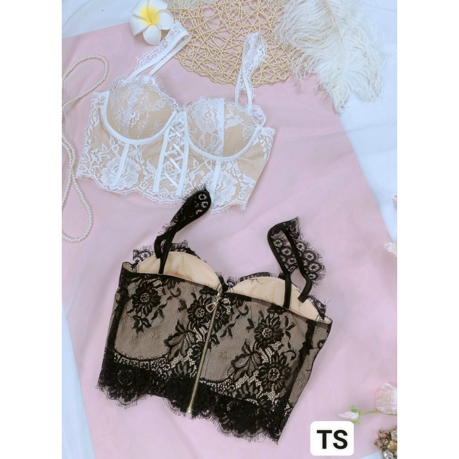 Áo bralette ren cao cấp.áo bralette ren có mút nâng ngực hàng thái loại 1