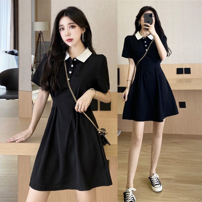 Đầm Chữ A Tay Ngắn Cổ Bẻ Dáng Ôm Thời Trang Mùa Hè Dành Cho Nữ 200 Jin