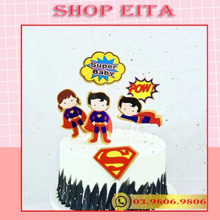 3 Set cắm siêu nhân tí hon trang trí bánh kem, trang trí bánh sinh nhật