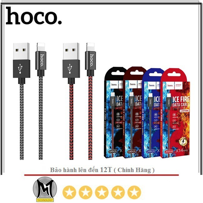 Dây cáp sạc nhanh Hoco X14 Lighting/Type C/Micro USB-Sạc Iphone/Ipad/Android/Android Micro-Chính hãng Hoco