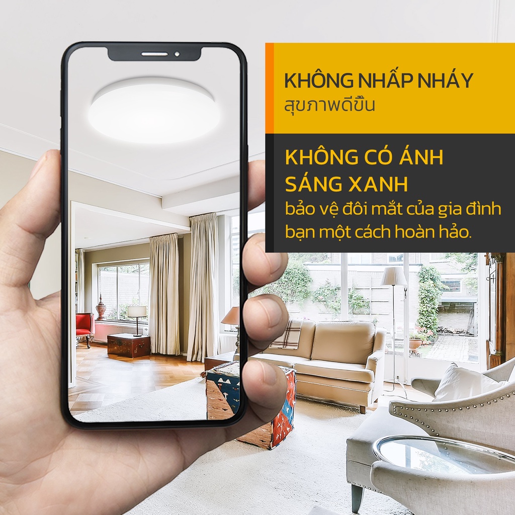 Đèn ốp trần led Hyderson 22w 1800lm 30w 2200lm cho phòng ngủ hoặc phòng khách với ánh sáng trắng ban ngày