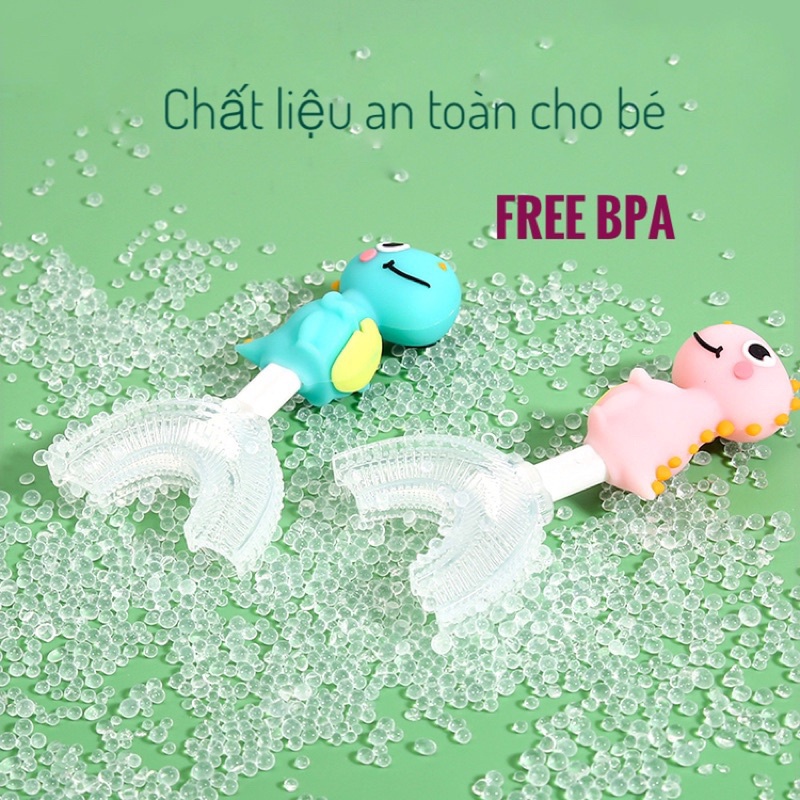 Bàn chải chữ U silicon cho bé hình khủng long xinh xắn