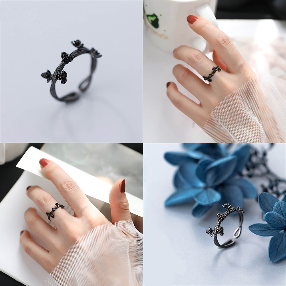 Nhẫn Đeo Tay Kim Loại Tạo Hình Hoa Đính Đá Thời Trang Cho Nữ