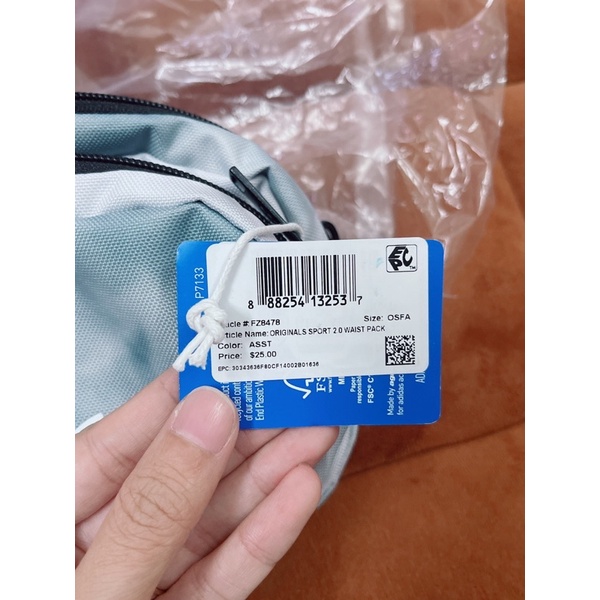 Túi Đeo Hông Adidas Sport Waist Pack Xanh Trắng Phối Loang