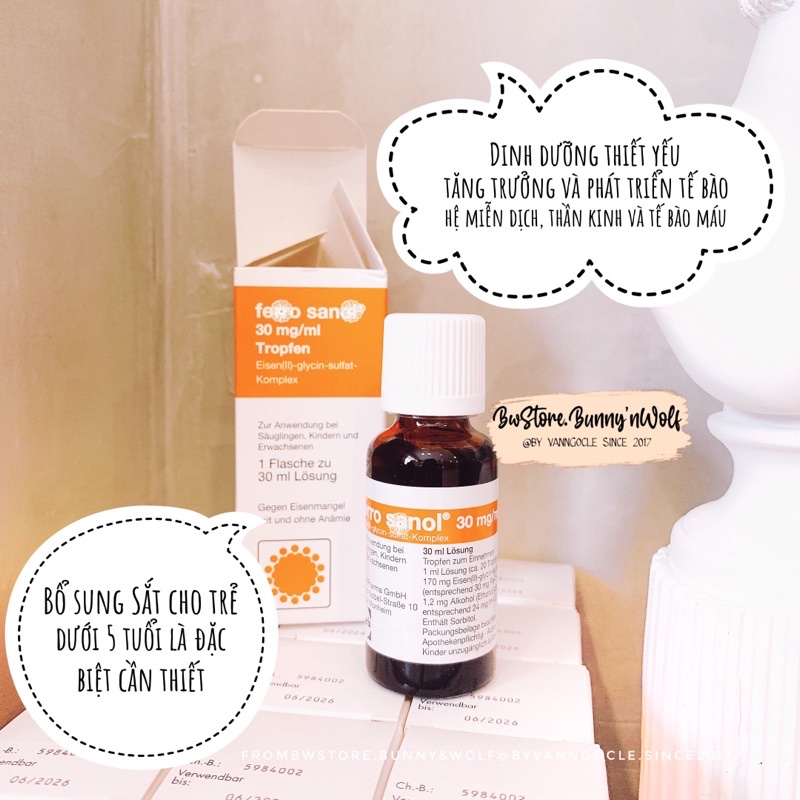 Tinh Chất Sắt Hữu Cơ Dạng Giọt Ferro Sanol 30mg/ml - Đức
