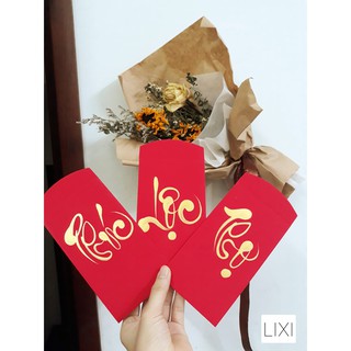 Combo 5 Bao lì xì thư pháp chữ theo yêu cầu cho đám hỏi, bao lì xì đám cưới, lễ, tết, sinh thần, báo hỷ...