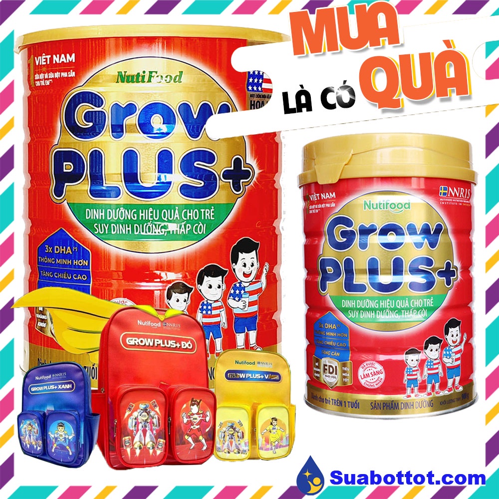 Sữa Nutifood Grow Plus đỏ 900g và 1.5Kg