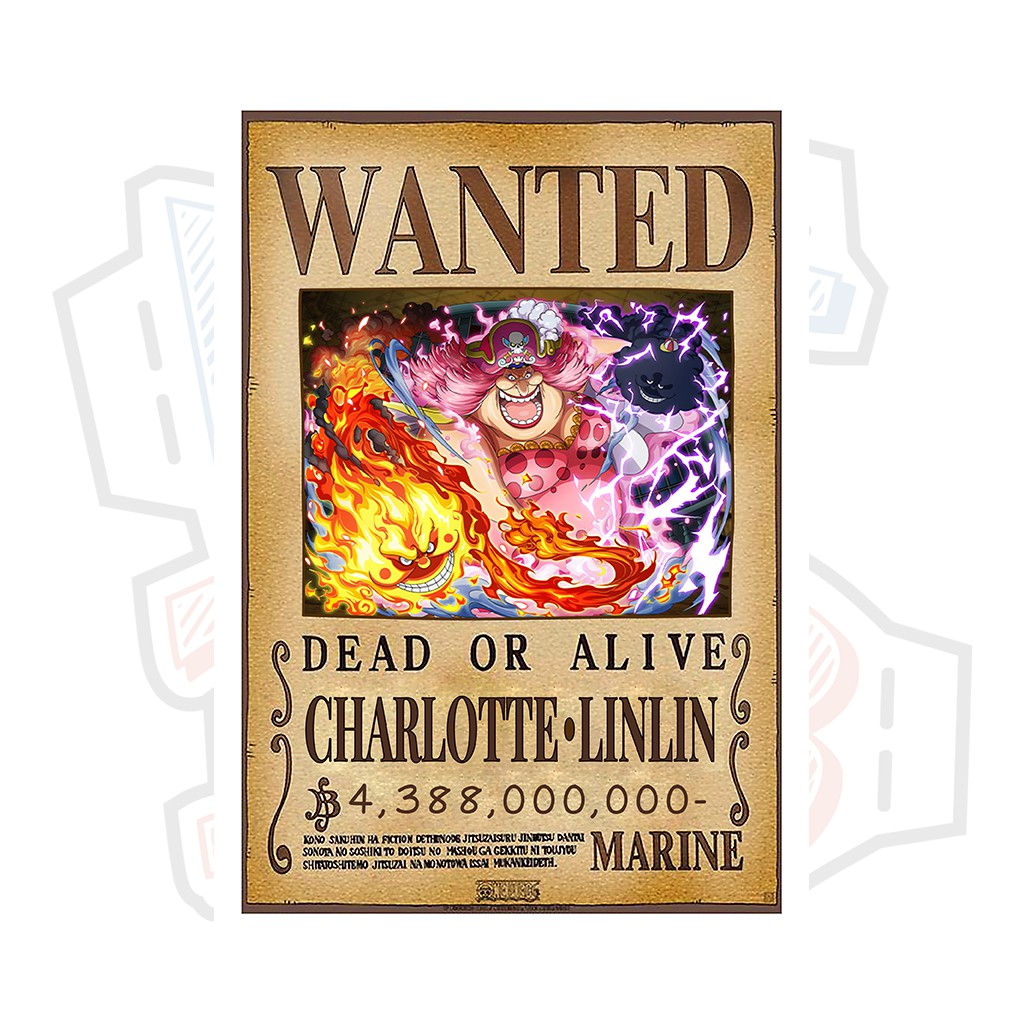 Poster truy nã Tứ Hoàng Big Mom Charlotte Linlin ver 2 - One Piece