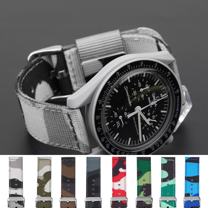 Dây Nylon Họa Tiết Rằn Ri Chất Lượng Cao Cho Đồng Hồ Thông Minh Huawei GT Nato 18mm 20mm 22mm 24mm