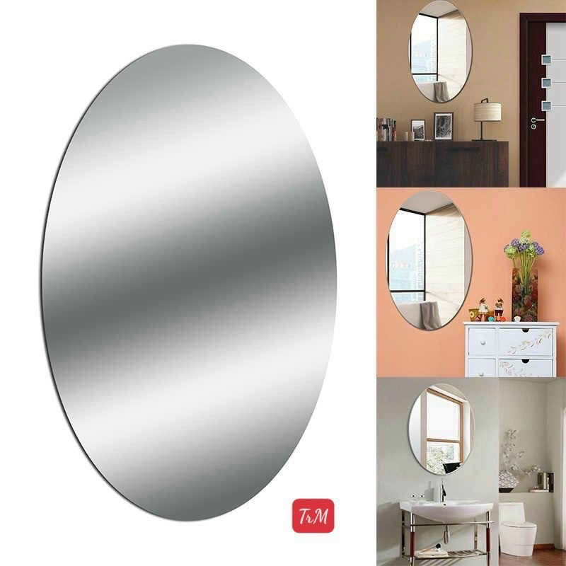 Gương dẻo dán tường mẫu tròn size 20*40cm