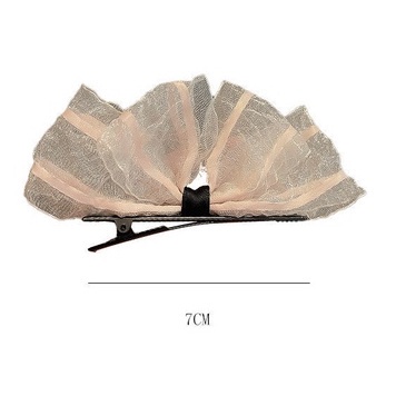 Nơ Kẹp Tóc Phối Ren Đen Trắng Phong Cách Nhật Bản