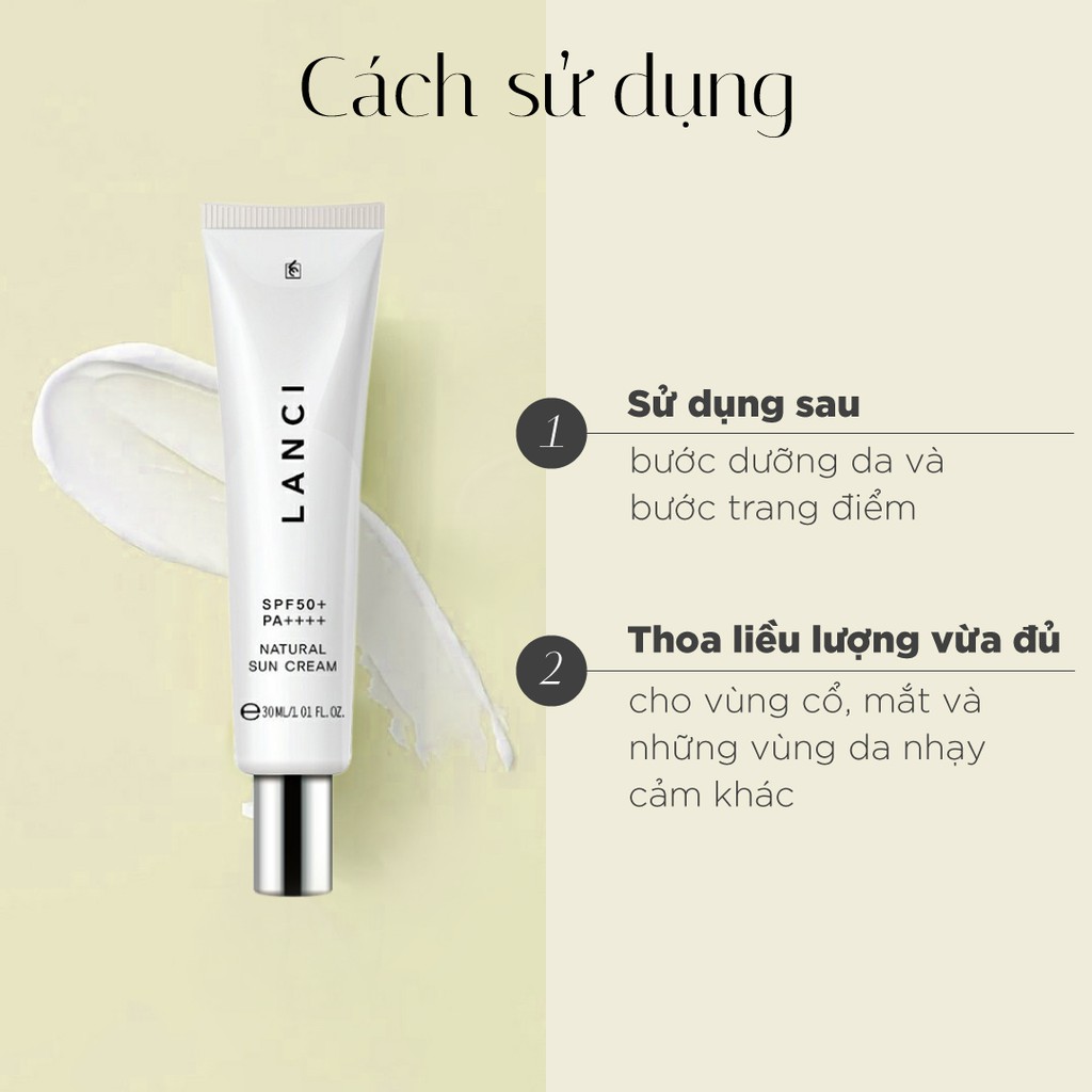 💎 [ CHÍNH HÃNG ] Kem Chống Nắng Toàn Diện LANCI Natural SunCream 30ml | BigBuy360 - bigbuy360.vn