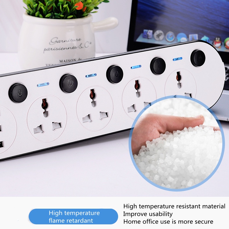 Ổ cắm điện đa năng mở rộng mới 2M với cổng sạc nhanh USB cho gia đình / văn phòng